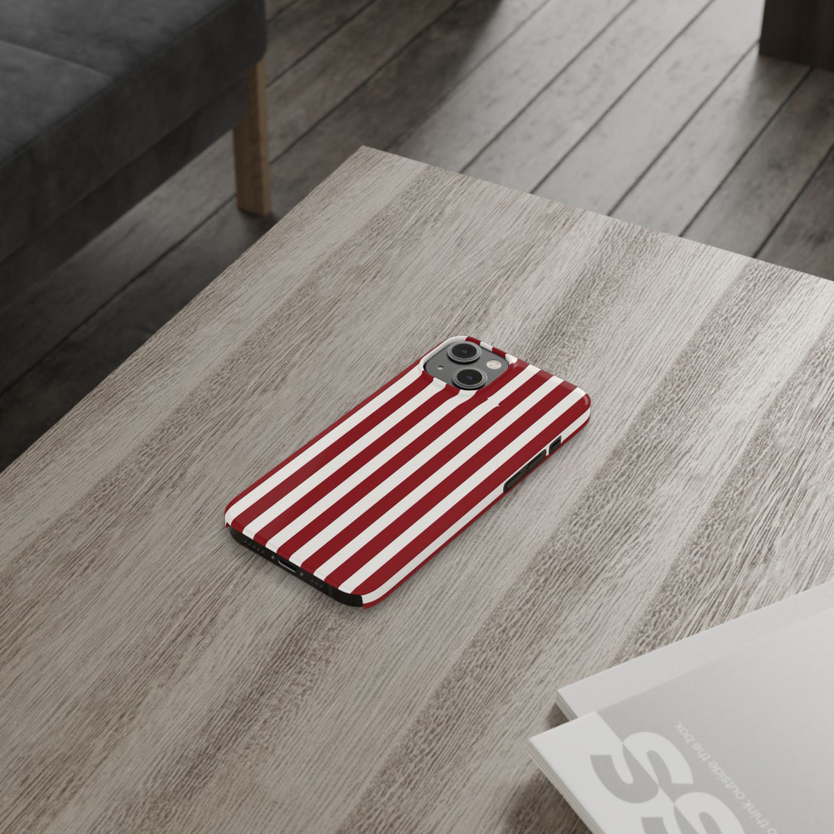 Red and White Vertical Stripes Phone Case | Slim Phone Case