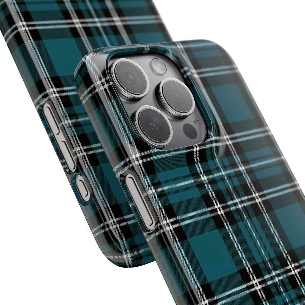 Teal Plaid Snap Case — Stylish Tartan Phone Cover