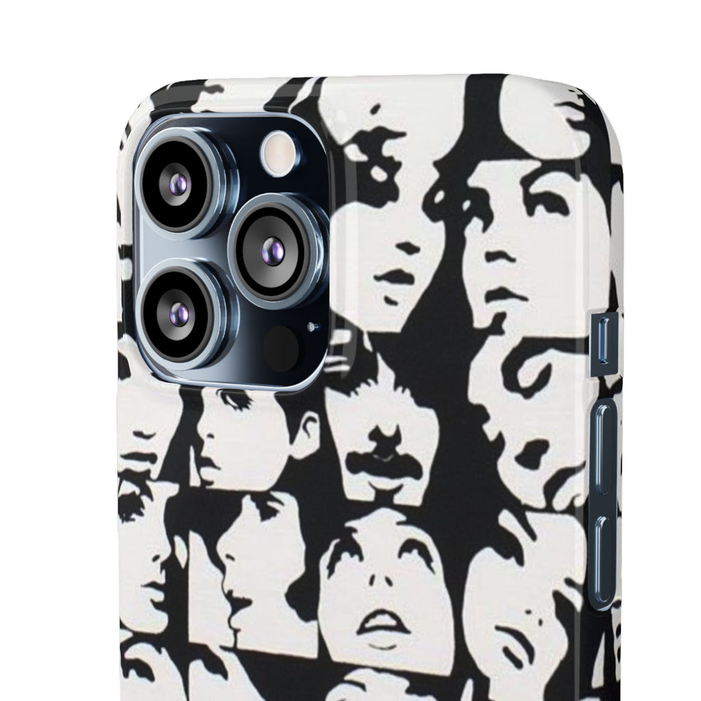 Black and White Face Collage Snap Case