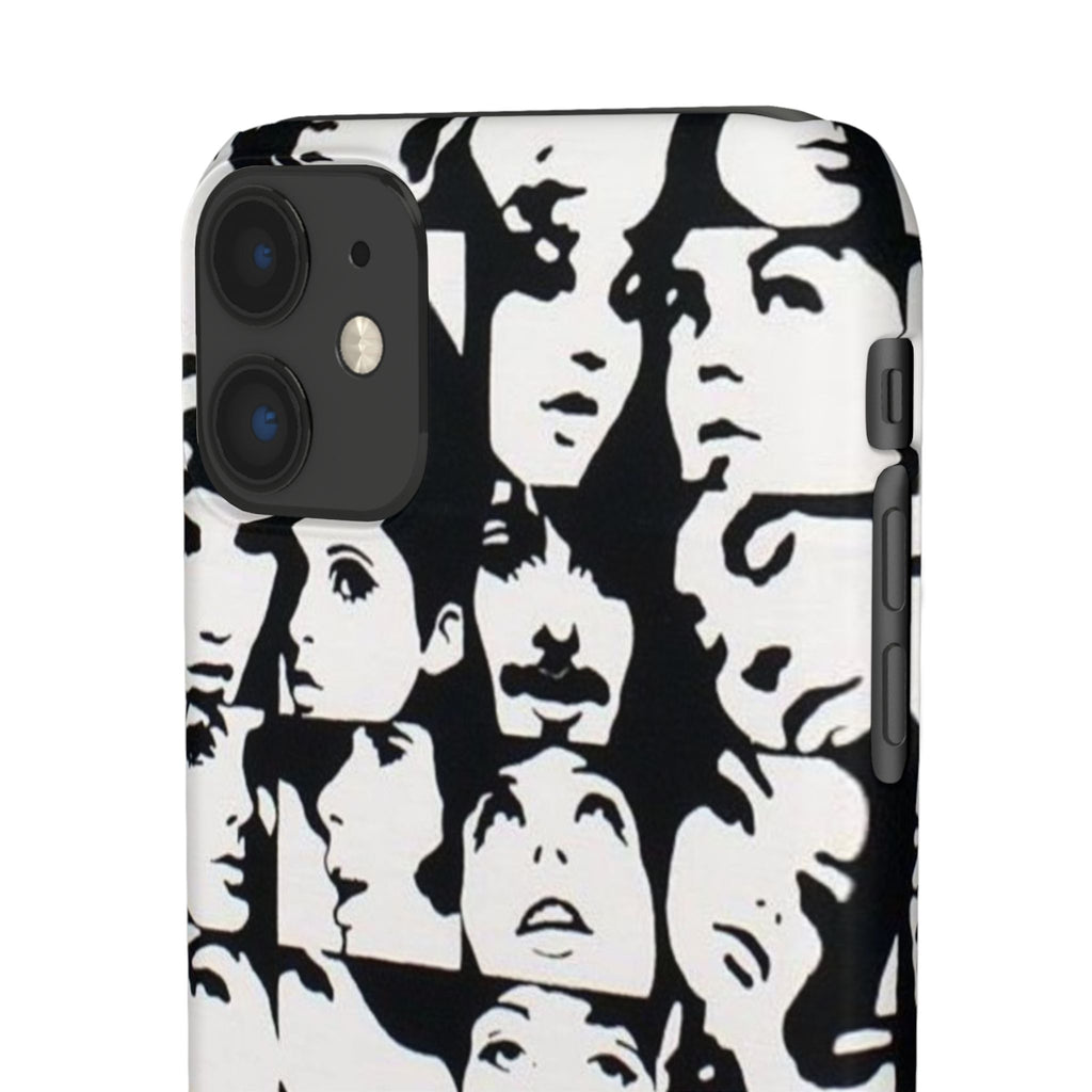 Black and White Face Collage Snap Case
