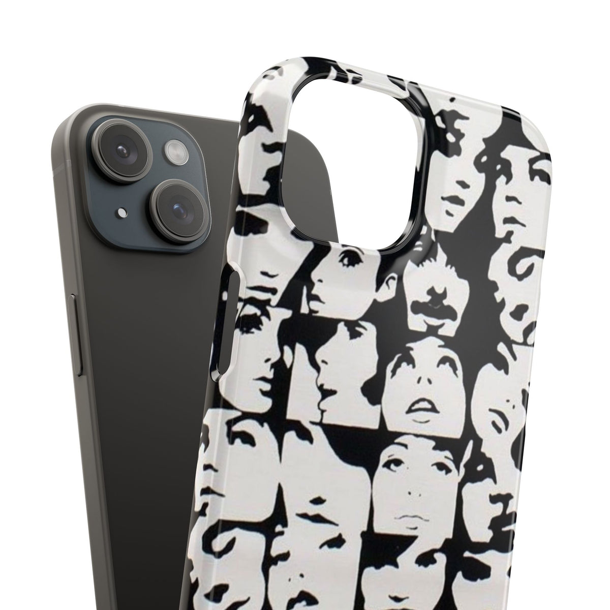 Black and White Face Collage Snap Case
