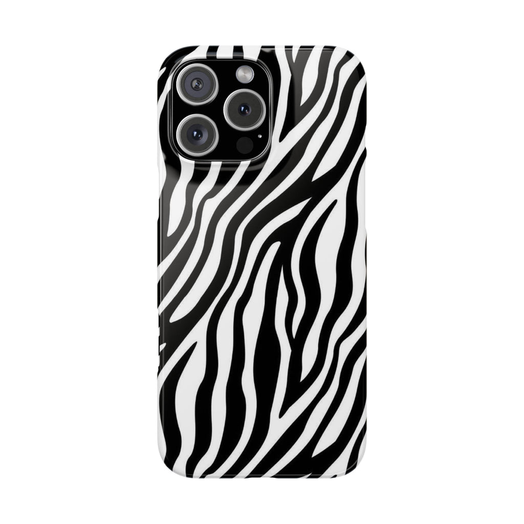 Zebra Print Snap Phone Case — Black & White Animal Pattern