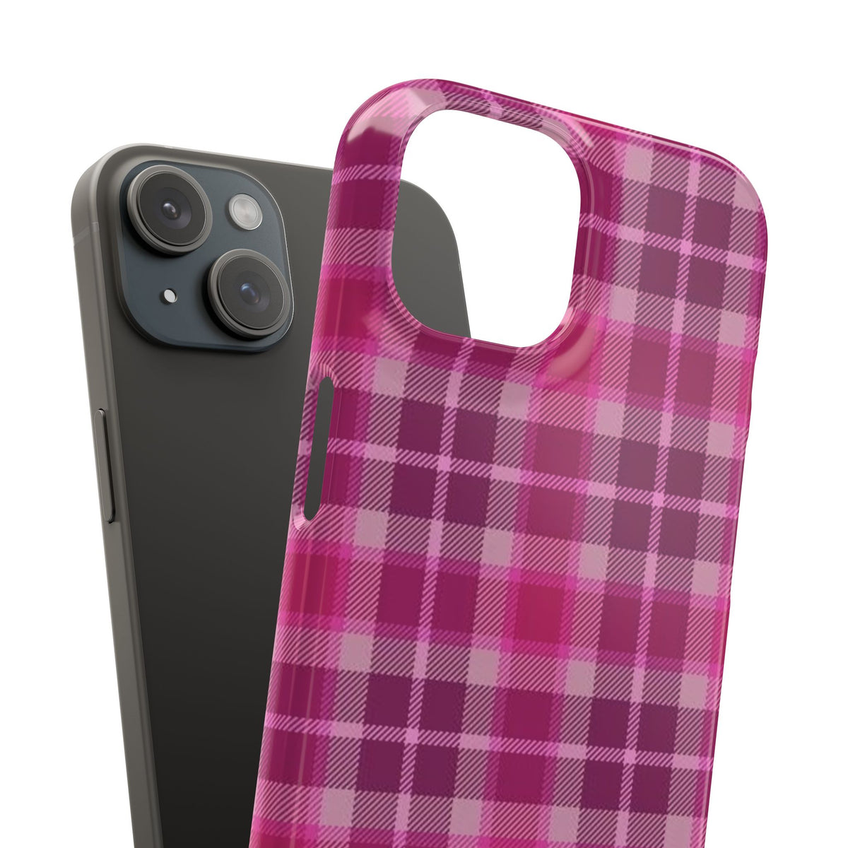 Pink Plaid Phone Case — Classic Plaid Snap Case for iPhone