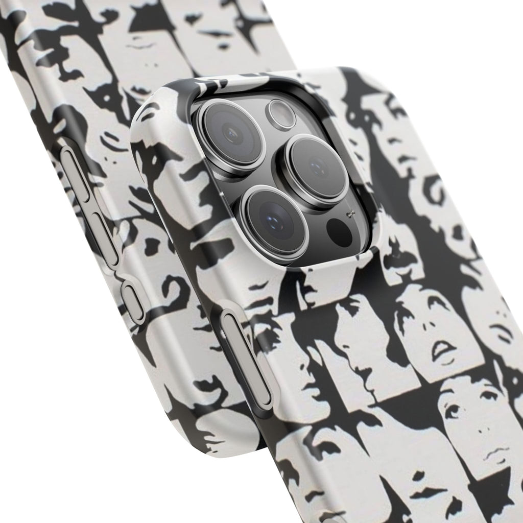 Black and White Face Collage Snap Case