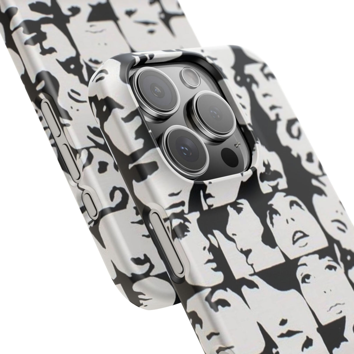 Black and White Face Collage Snap Case