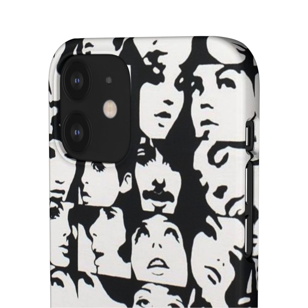 Black and White Face Collage Snap Case