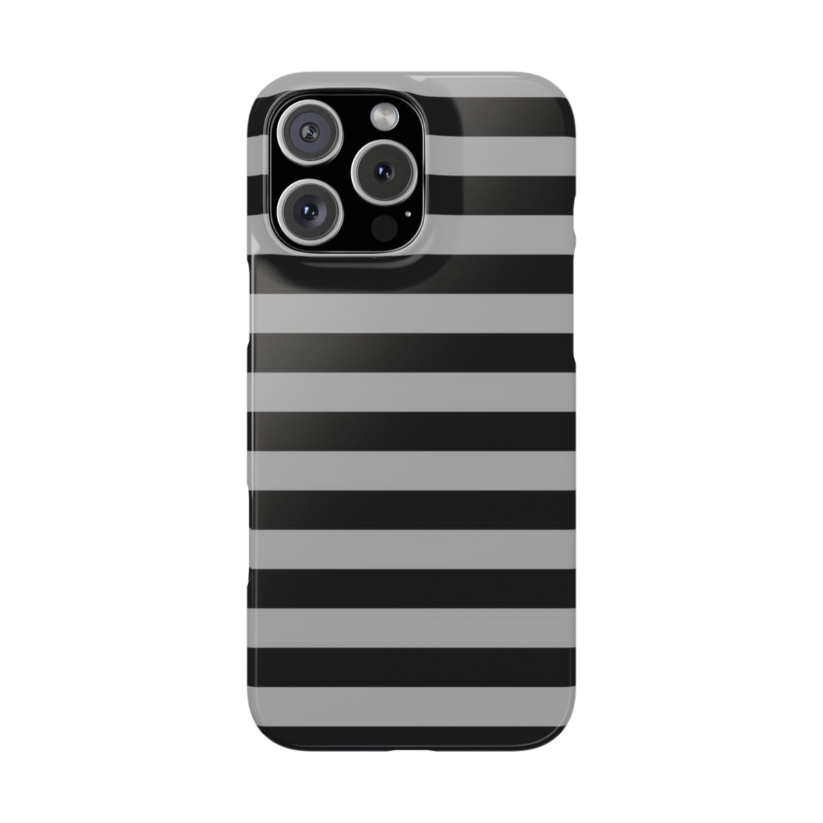 Black and Gray Striped Snap Case