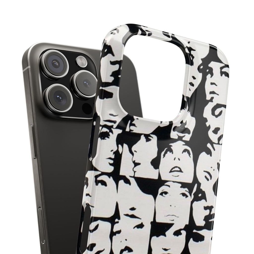 Black and White Face Collage Snap Case