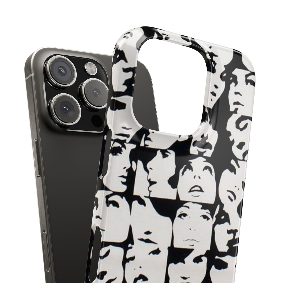 Black and White Face Collage Snap Case