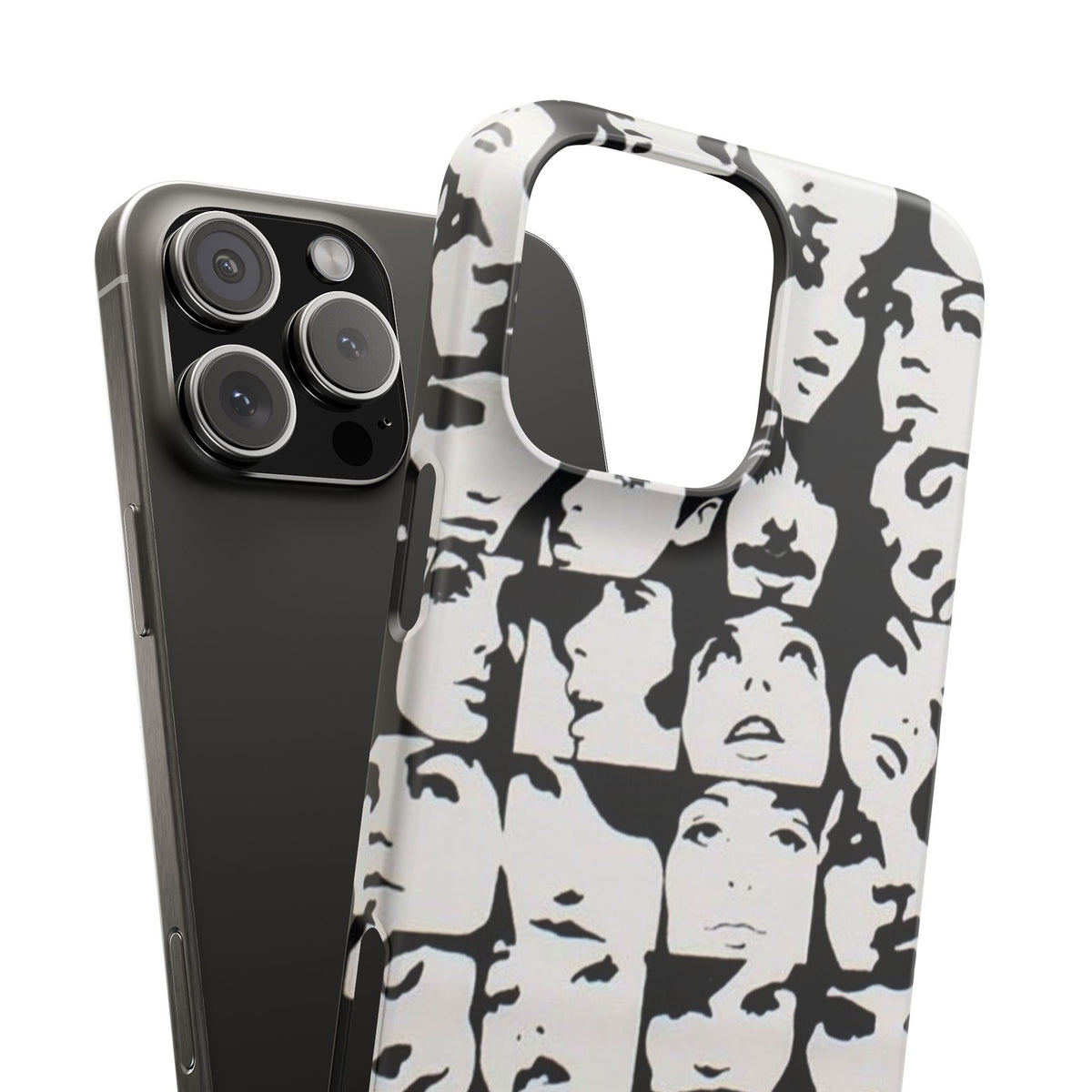 Black and White Face Collage Snap Case