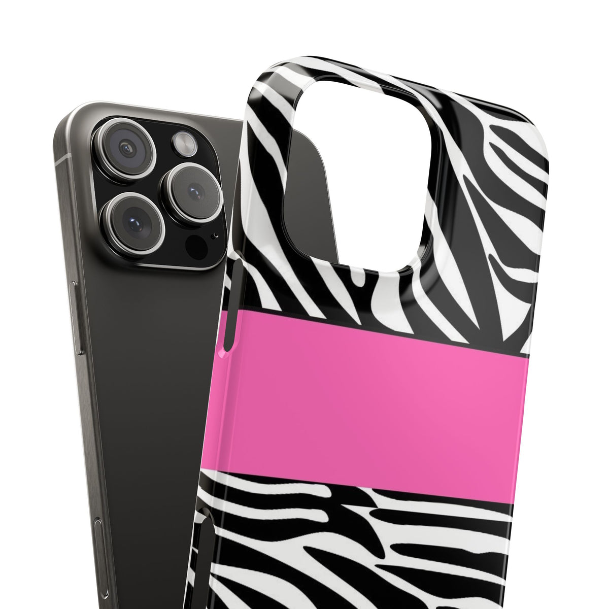 Zebra Stripe Snap Phone Case – Pink Accent