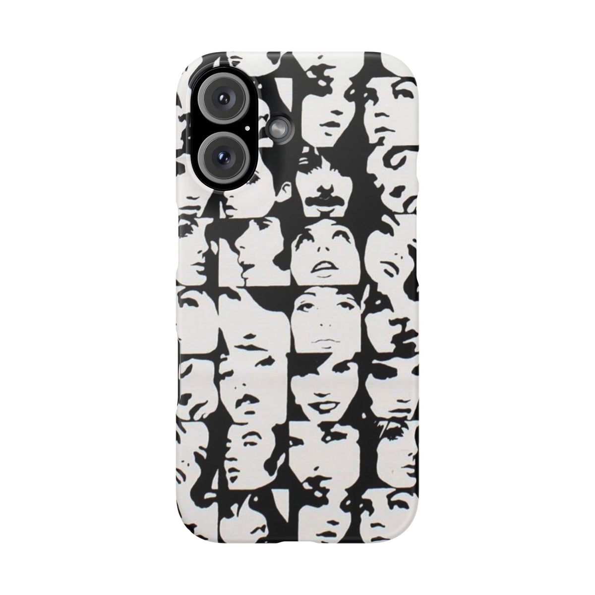 Black and White Face Collage Snap Case