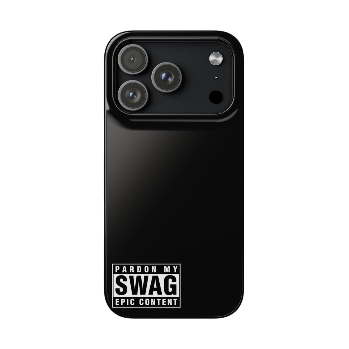 Phone Case — "Pardon My Swag" Minimal Black Snap Case