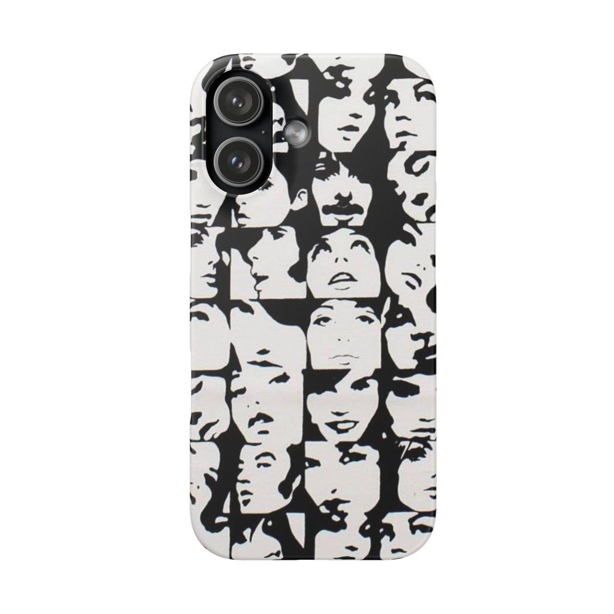 Black and White Face Collage Snap Case