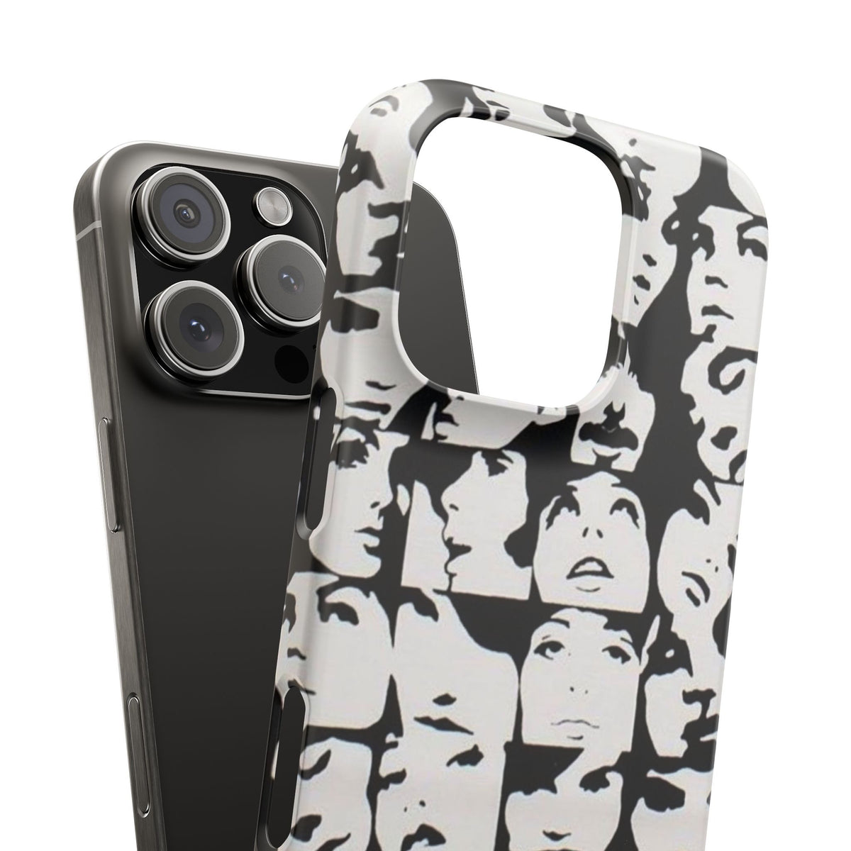 Black and White Face Collage Snap Case