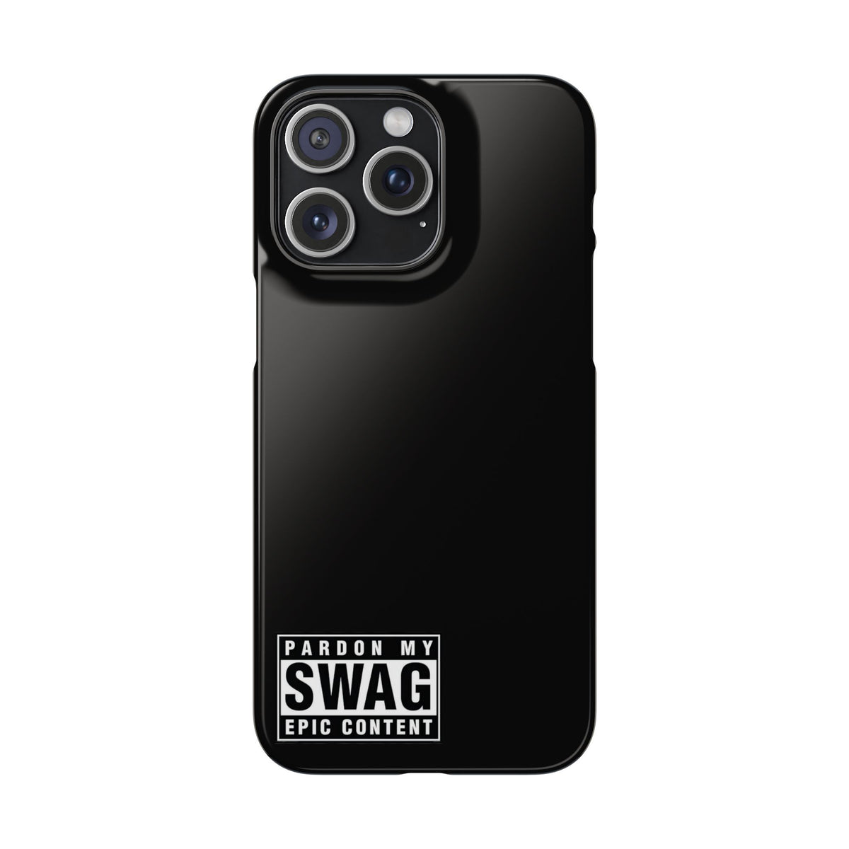 Phone Case — "Pardon My Swag" Minimal Black Snap Case