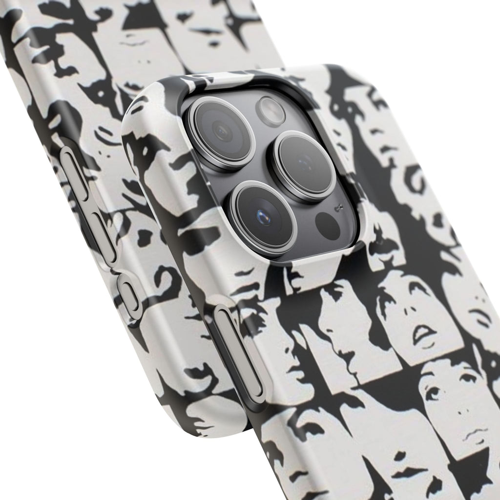 Black and White Face Collage Snap Case