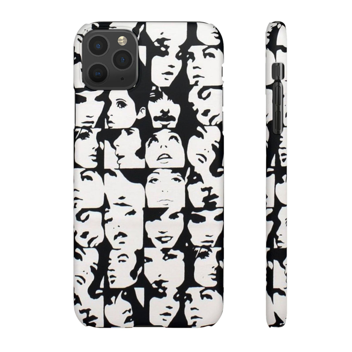 Black and White Face Collage Snap Case