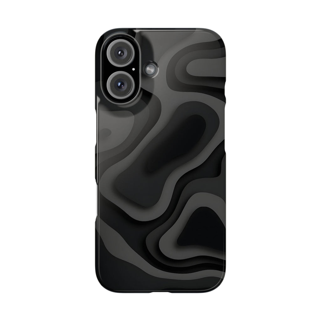 Sleek Black Phone Case, Modern Snap Cases for iPhone, Stylish Tech Accessory, Gift for Him/Her, Minimalist Design, Phone Protection