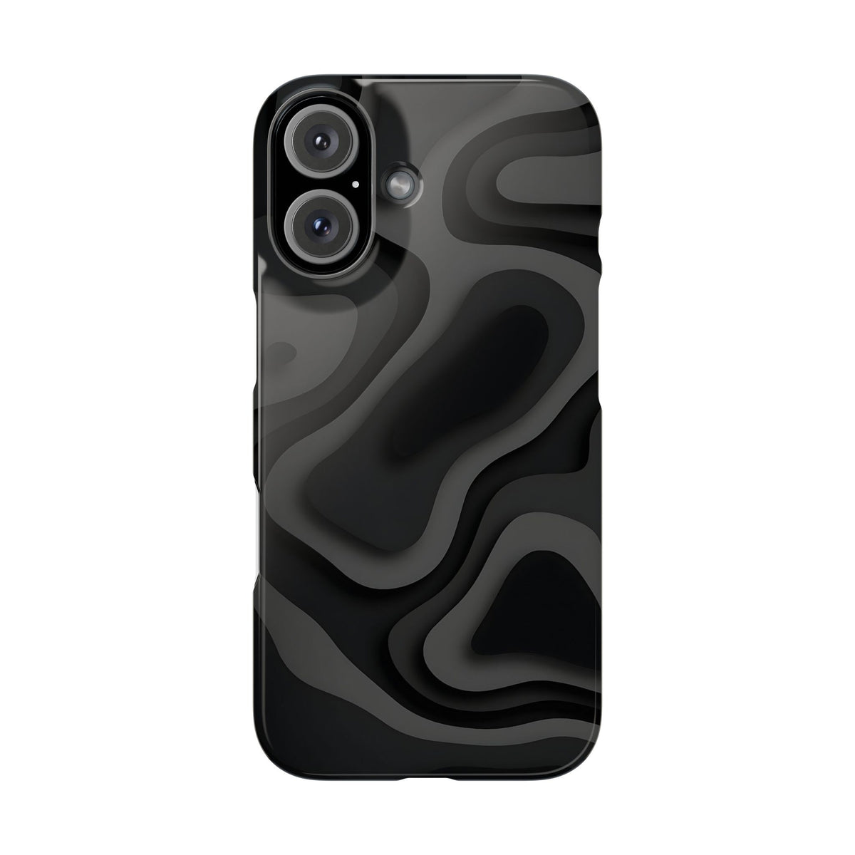 Sleek Black Phone Case, Modern Snap Cases for iPhone, Stylish Tech Accessory, Gift for Him/Her, Minimalist Design, Phone Protection