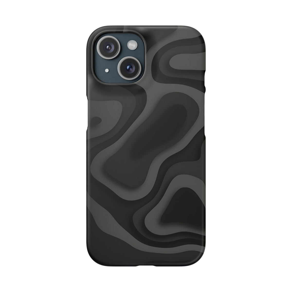 Sleek Black Phone Case, Modern Snap Cases for iPhone, Stylish Tech Accessory, Gift for Him/Her, Minimalist Design, Phone Protection