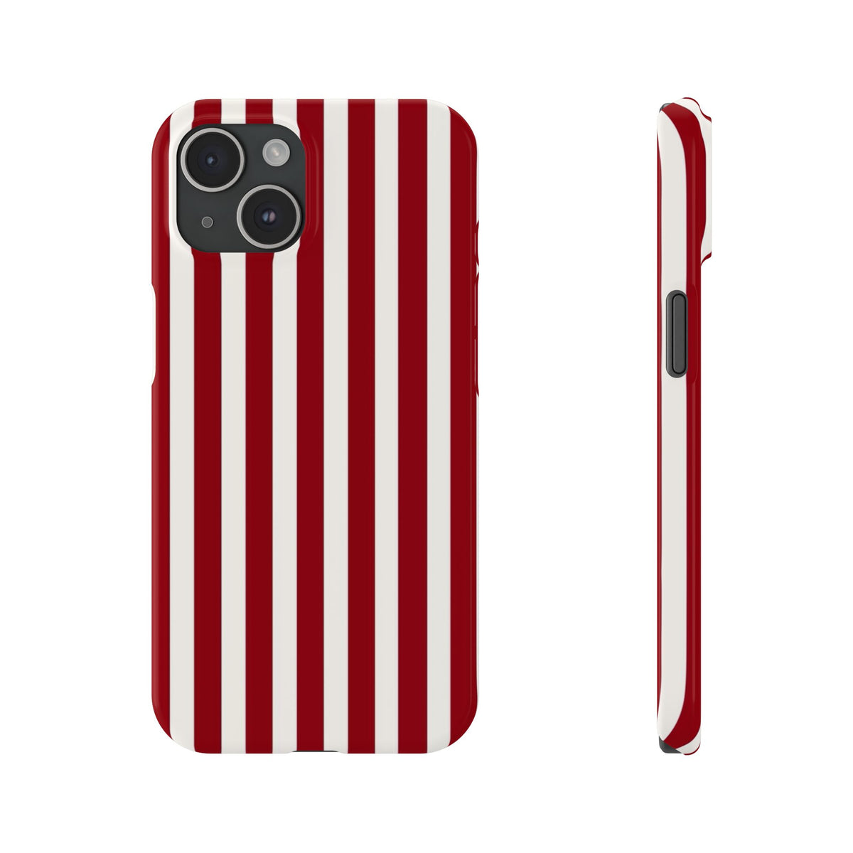 Red and White Vertical Stripes Phone Case | Slim Phone Case