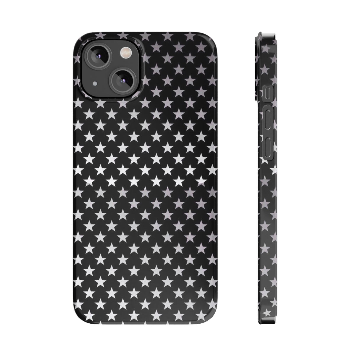 Monochrome Star Pattern Slim Phone Case | Black White Stars