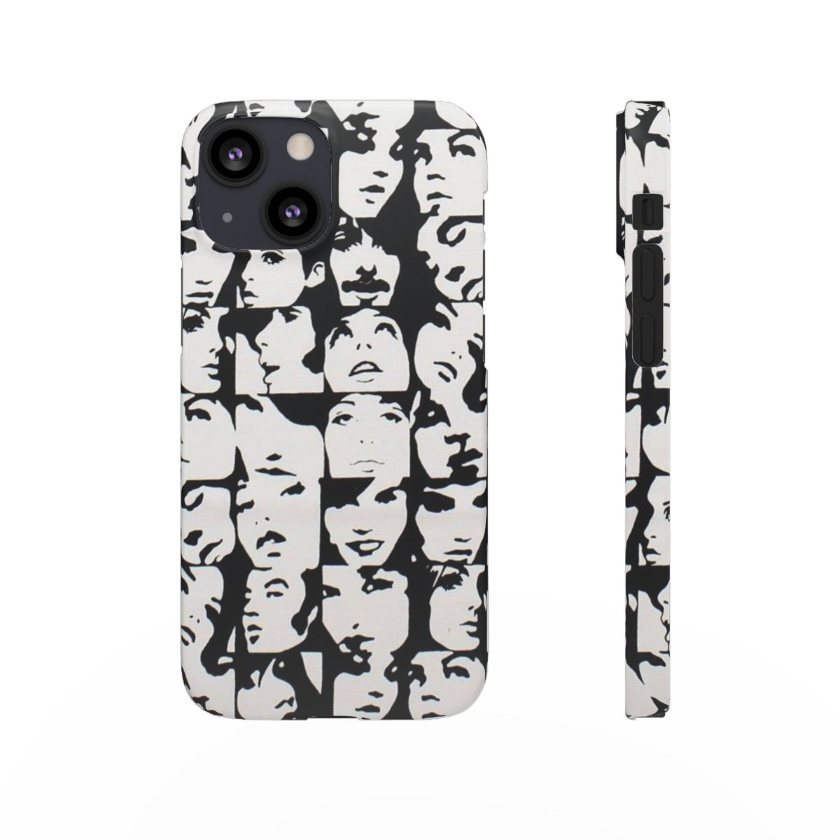 Black and White Face Collage Snap Case