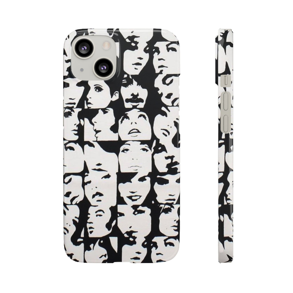 Black and White Face Collage Snap Case