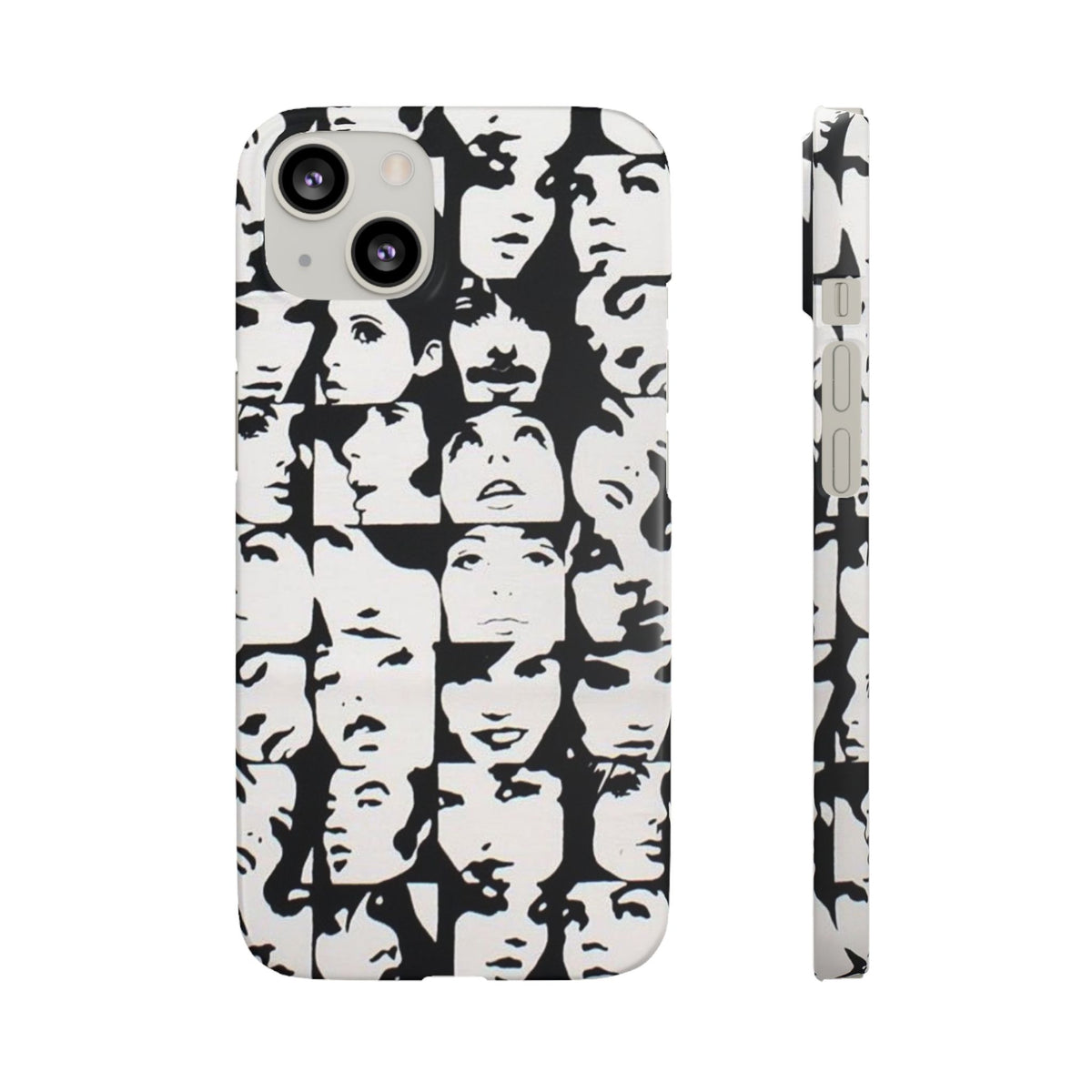 Black and White Face Collage Snap Case