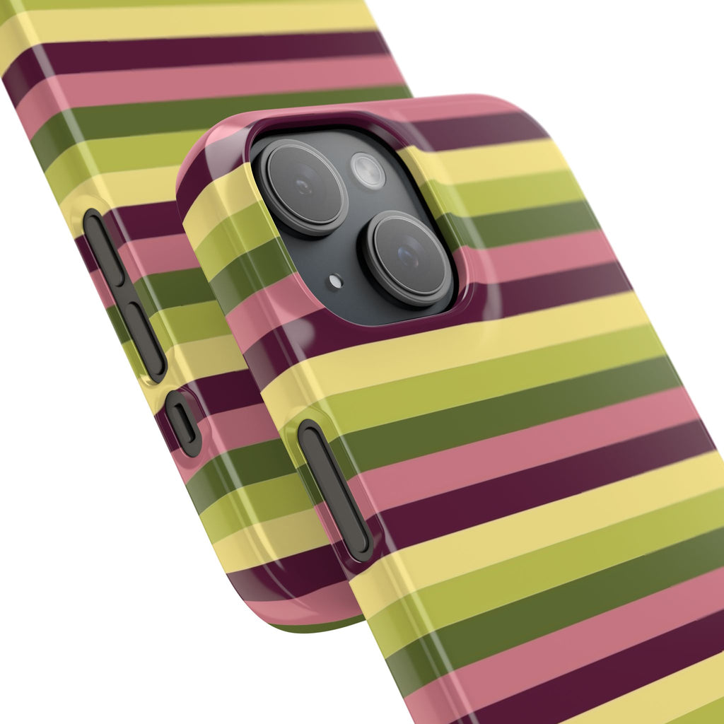 Retro Striped Snap Case