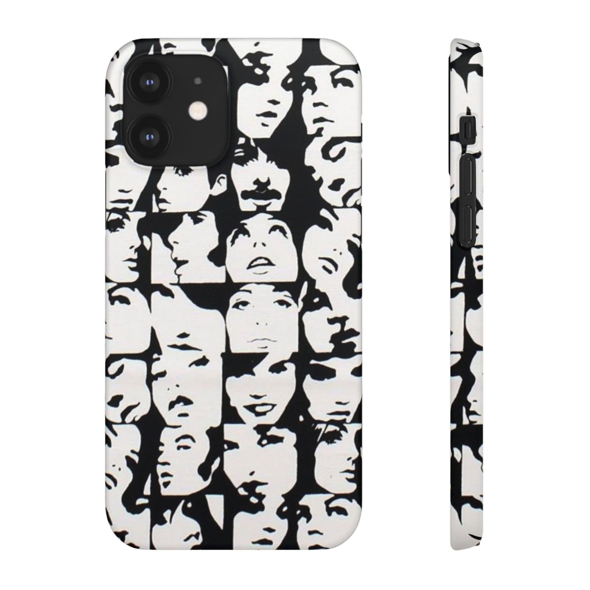 Black and White Face Collage Snap Case