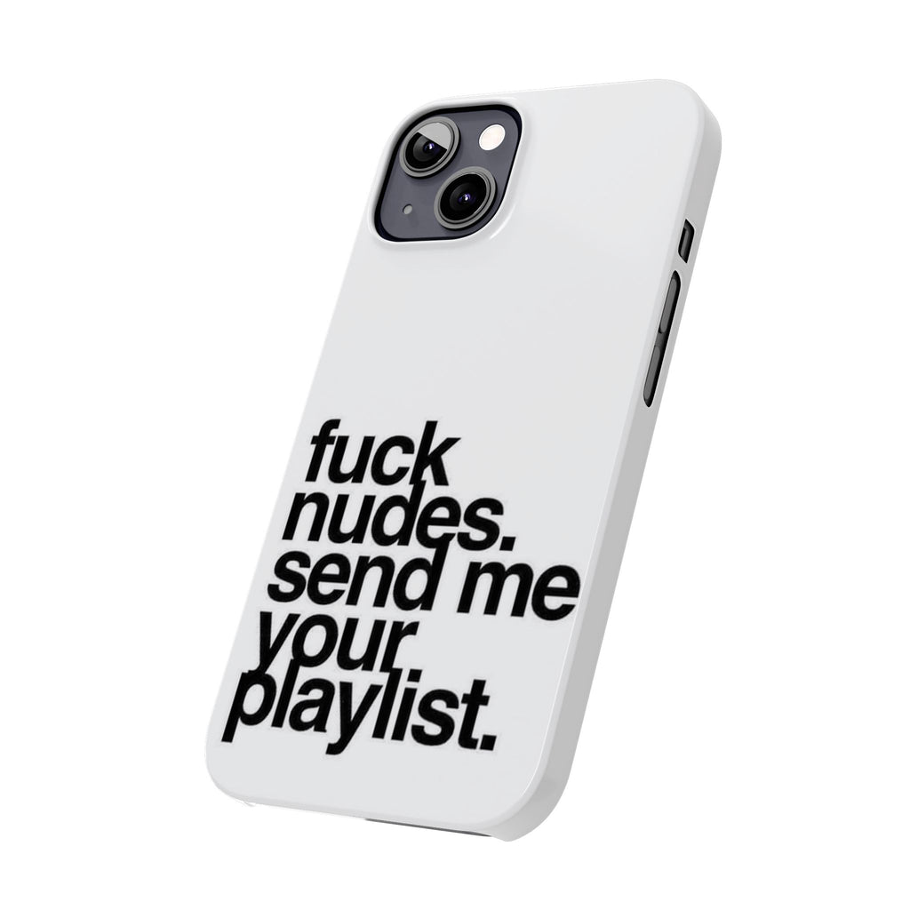 Urban Slim Phone Case: Playlist & Nudes Design, Youthful Gift, Trendy Accessories for Music Lovers, Stylish Phone Protection