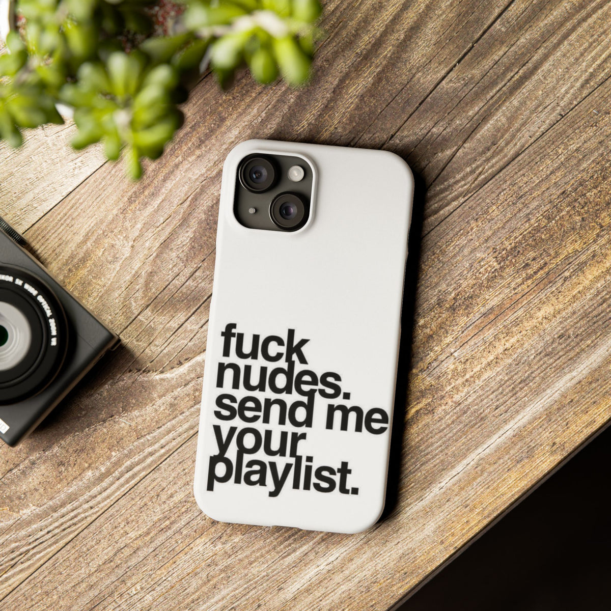 Urban Slim Phone Case: Playlist & Nudes Design, Youthful Gift, Trendy Accessories for Music Lovers, Stylish Phone Protection