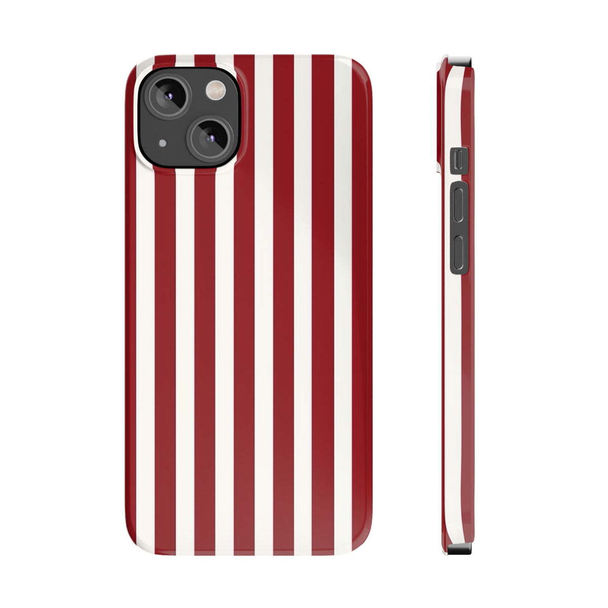 Red and White Vertical Stripes Phone Case | Slim Phone Case