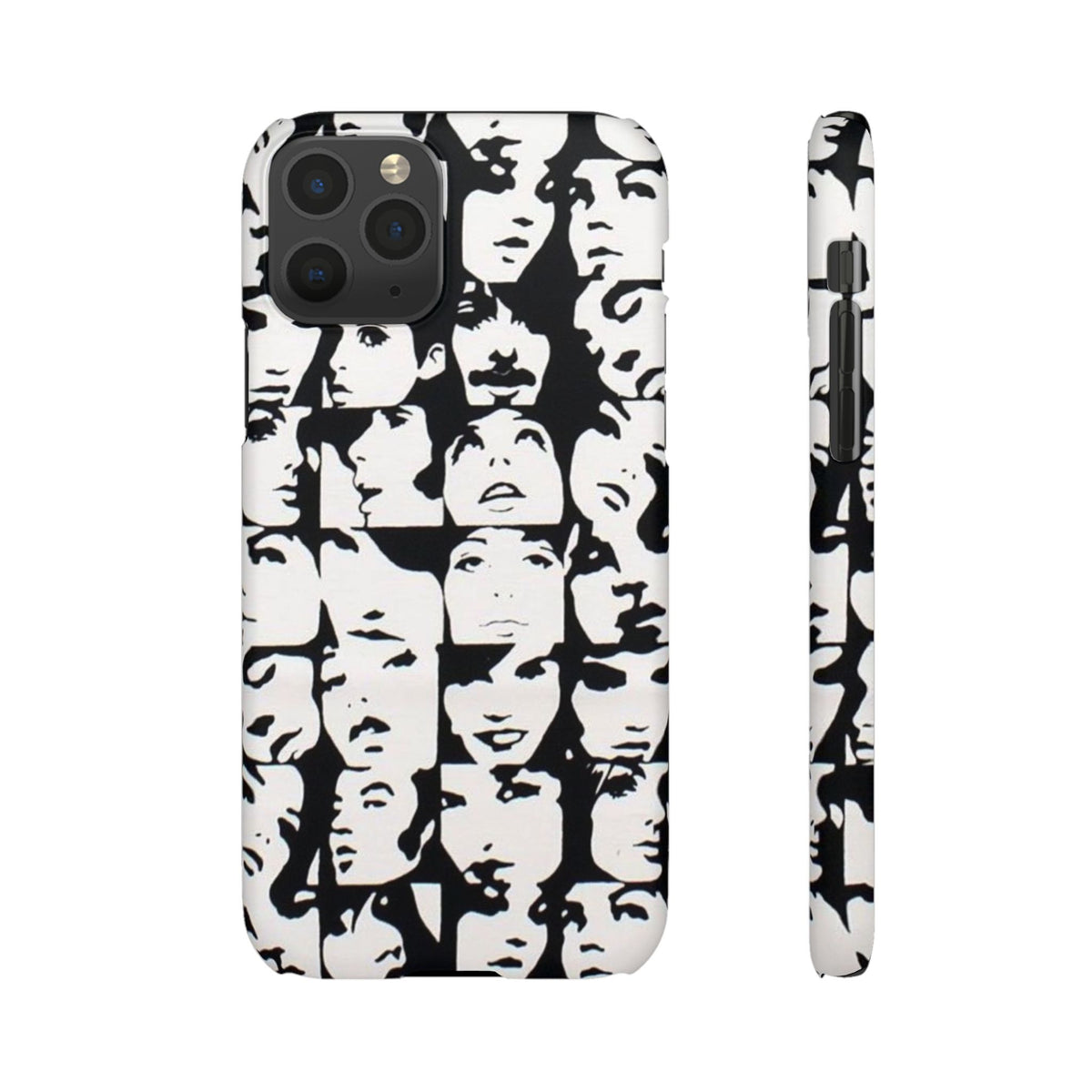 Black and White Face Collage Snap Case