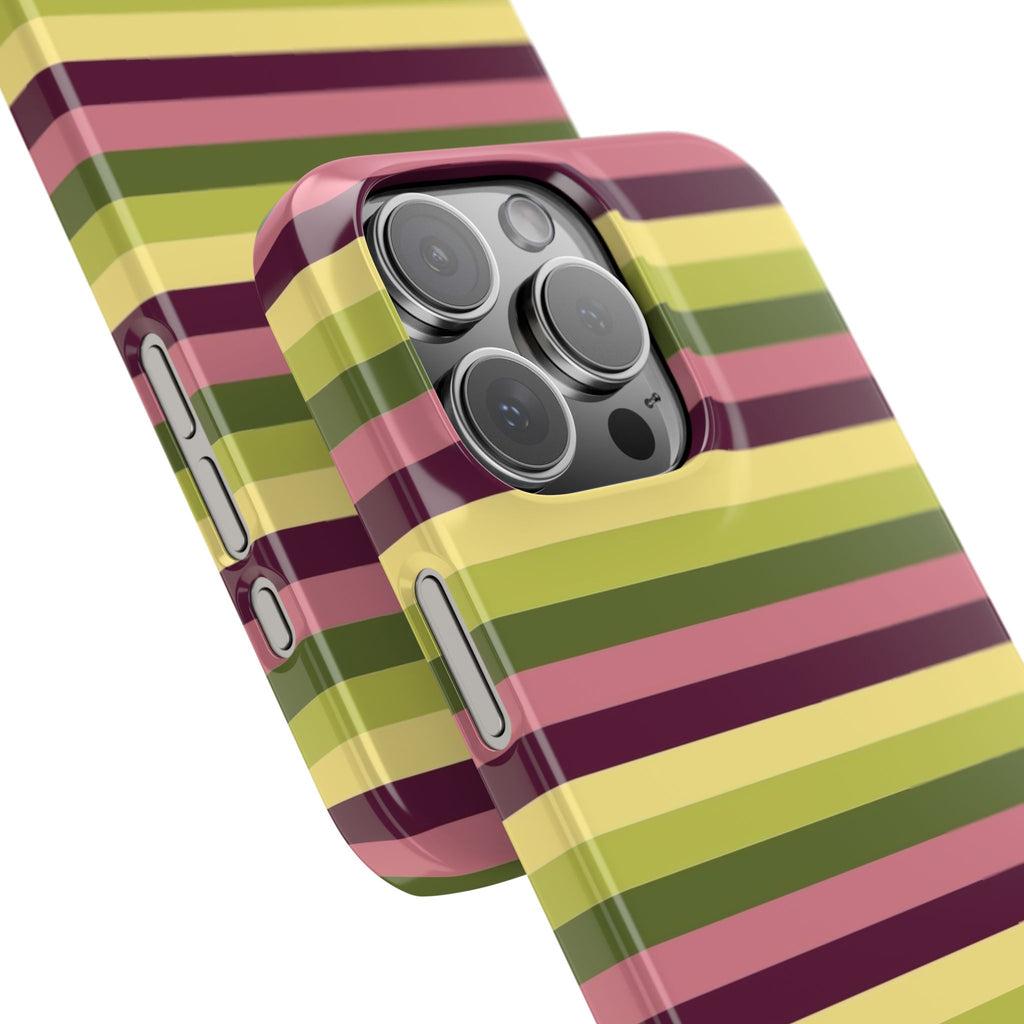 Retro Striped Snap Case