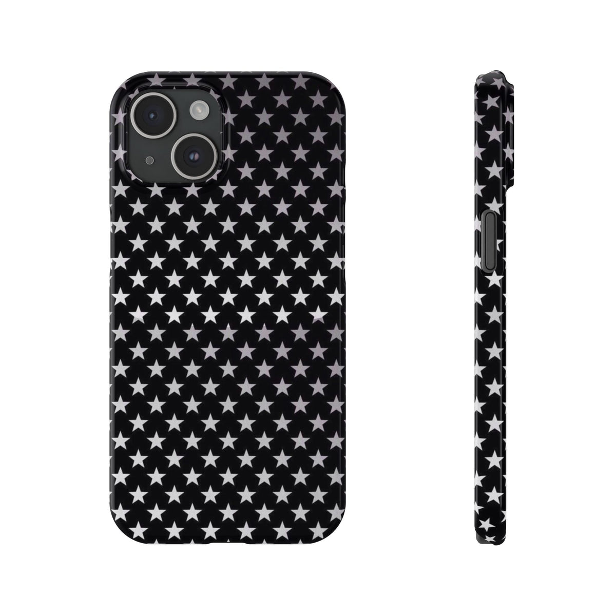 Monochrome Star Pattern Slim Phone Case | Black White Stars