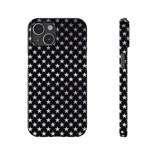 Monochrome Star Pattern Slim Phone Case | Black White Stars
