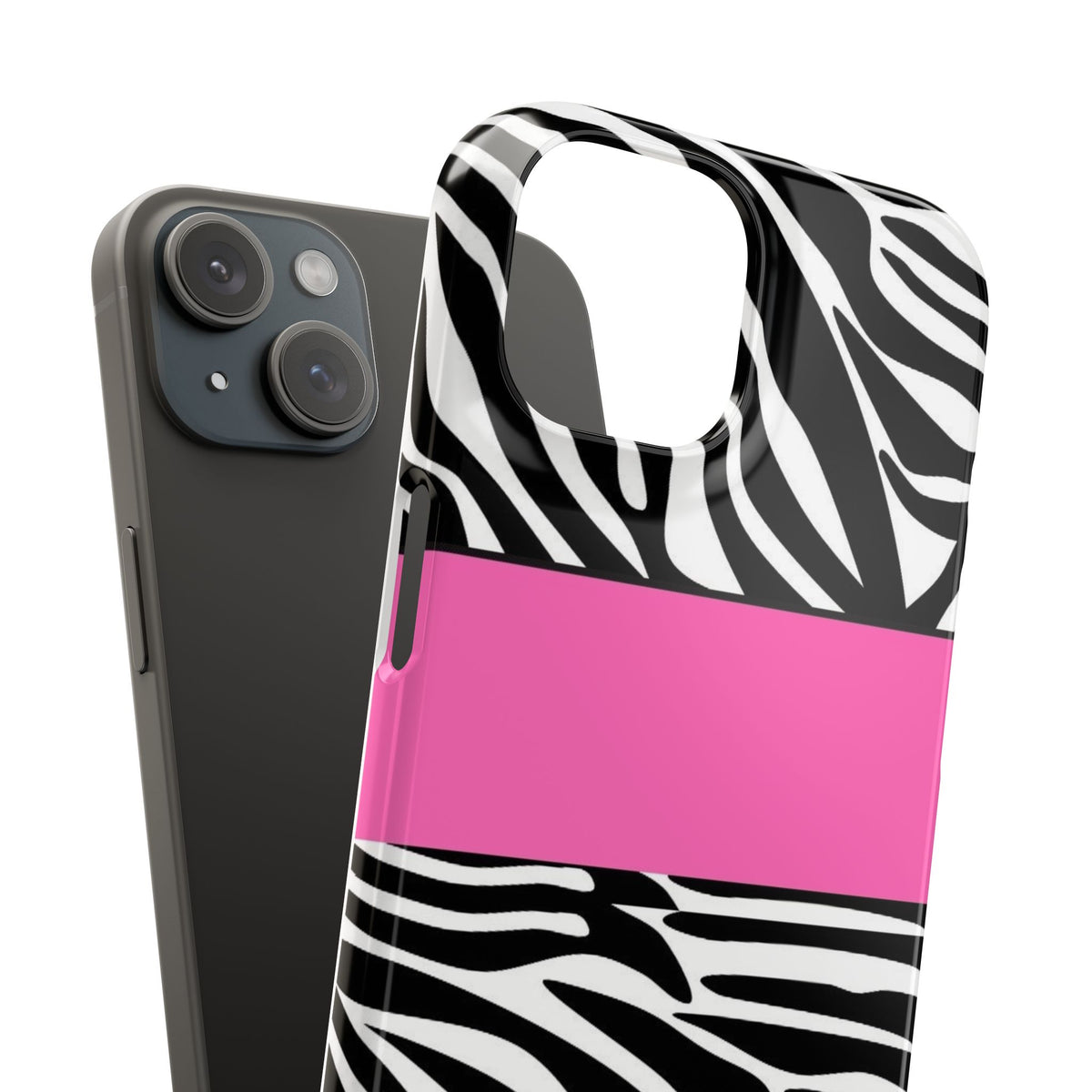 Zebra Stripe Snap Phone Case – Pink Accent