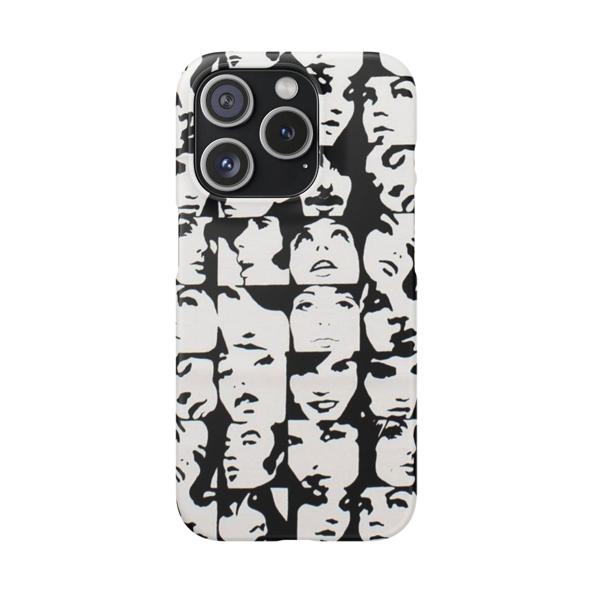 Black and White Face Collage Snap Case
