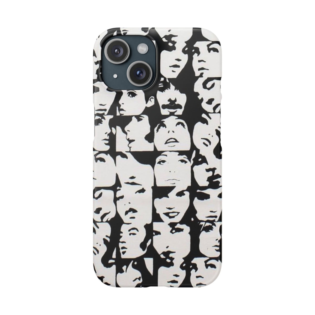 Black and White Face Collage Snap Case