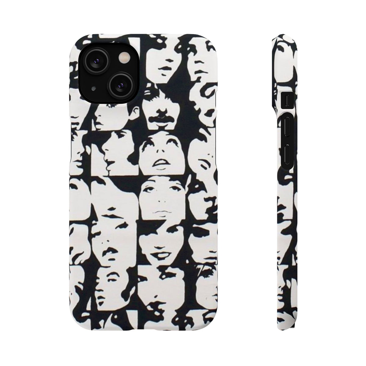 Black and White Face Collage Snap Case