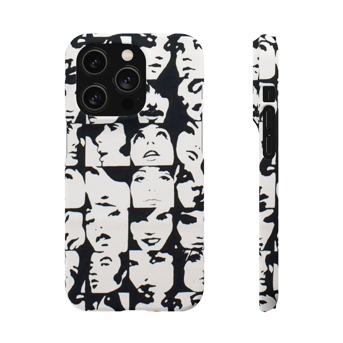 Black and White Face Collage Snap Case