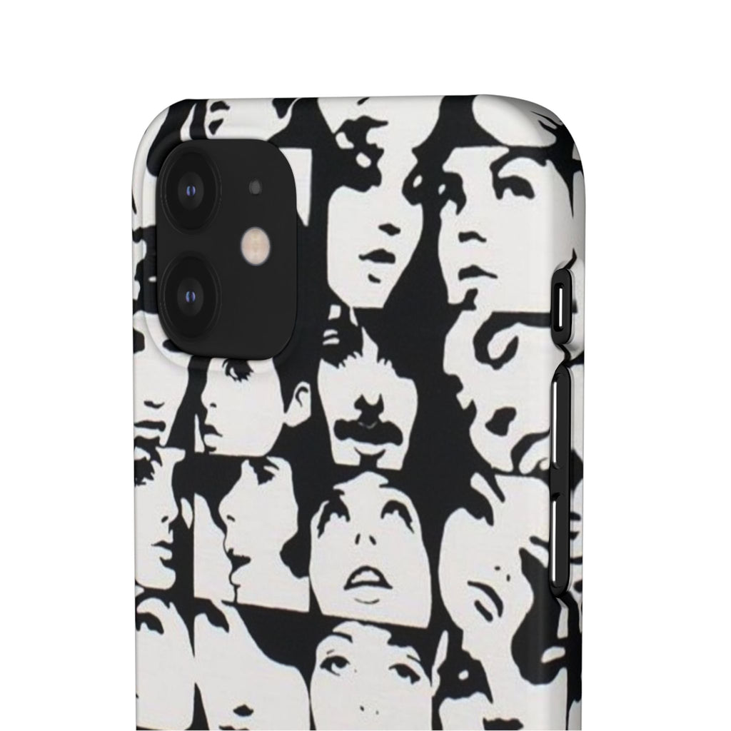 Black and White Face Collage Snap Case