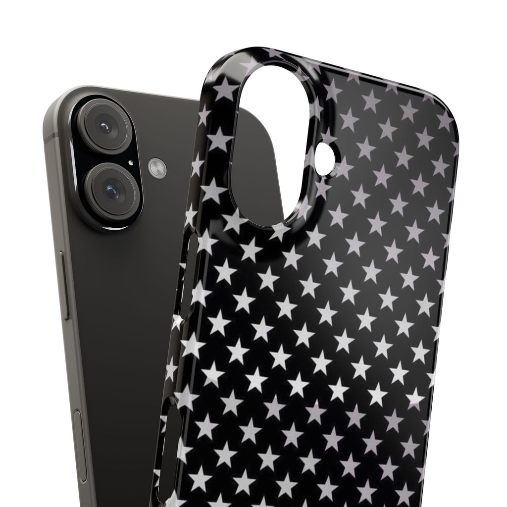 Monochrome Star Pattern Slim Phone Case | Black White Stars