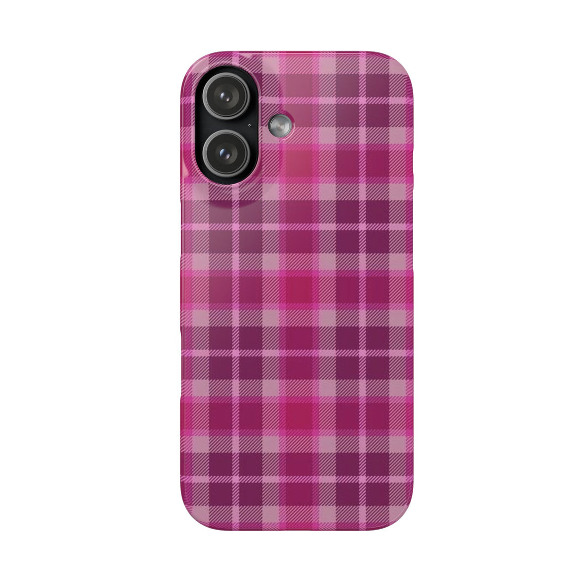Pink Plaid Phone Case — Classic Plaid Snap Case for iPhone