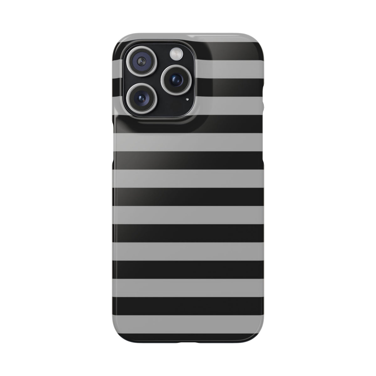 Black and Gray Striped Snap Case