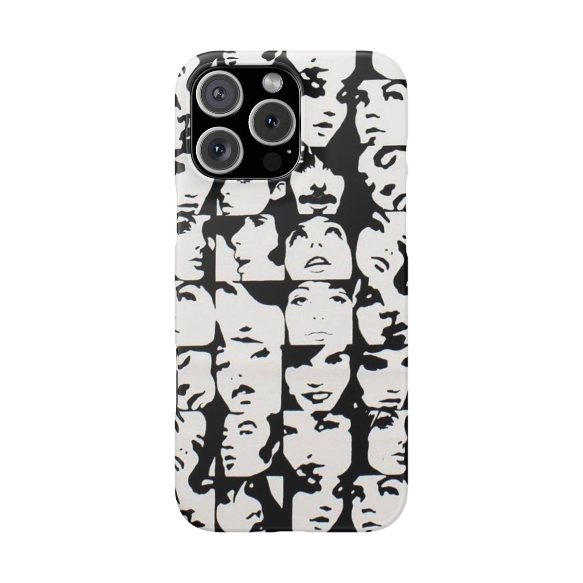 Black and White Face Collage Snap Case