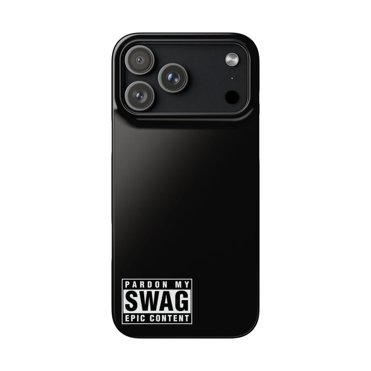 Phone Case — "Pardon My Swag" Minimal Black Snap Case
